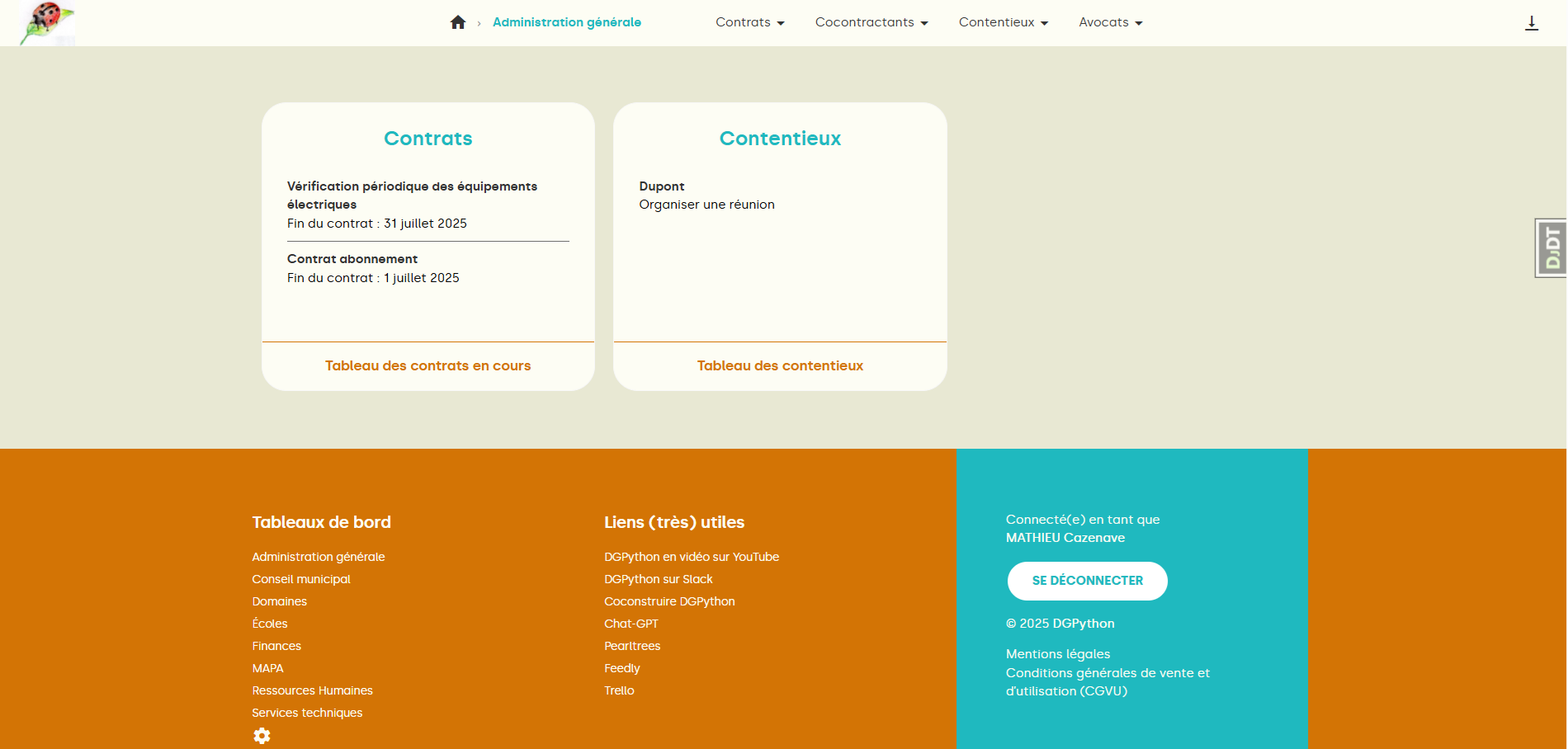 Copie ecran DGPython.fr